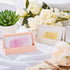 2 Pieces Business Card Holder for Desk Modern Plastic Name Card Case Display Stand Tabletop Business Card Rack for Women and Men (White, Pink)...