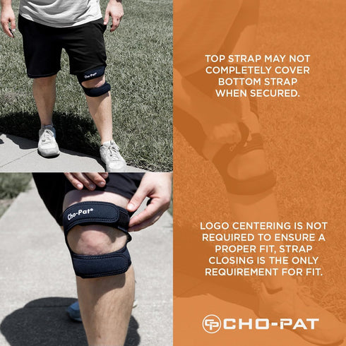 Cho-Pat Dual Action Double-Layer Adjustable Knee Strap, Full Mobility and Knee Pain Relief for Chondromalacia, Osgood Schlatter’s, Tendonitis, and...