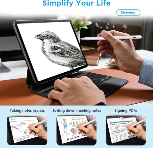 Stylus Pen for iPad, 2X Fast Charge Pencil Compatible with 2018-2023 Apple iPad, iPad 10/9/8/7/6th, Air 5/4/3, Pro 12.9/11 inch, Mini 6/5 Generati...