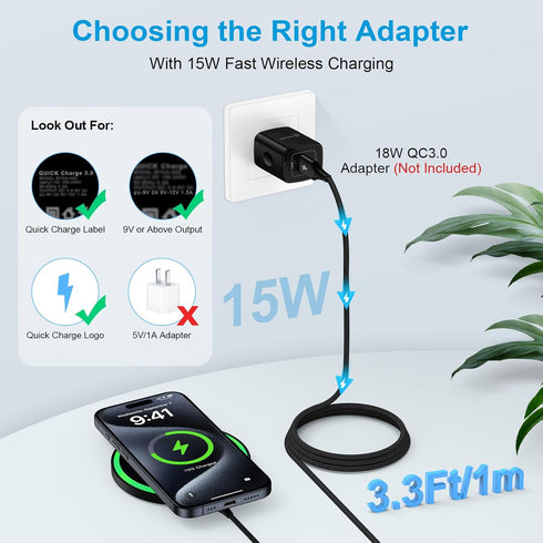 Fast Samsung Wireless Charging Pad for Samsung Galaxy Z Fold6 Z Flip6 S24 Ultra S23 S22, 15W 2-Pack Android Fast Wireless Phone Charger Station fo...