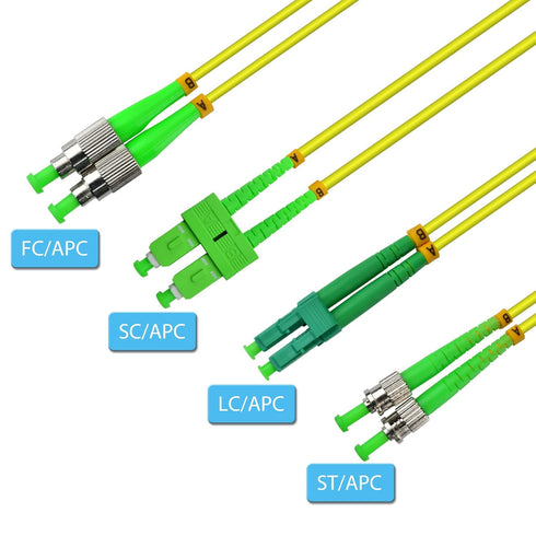 20M/66FT SC/APC to SC/UPC SM DX LSZH 3.0mm Indoor Fiber Optic Patch Cord, SC to SC Single mode 9/125?m Duplex SC-SC Optical Fiber Jumper Cable Com...