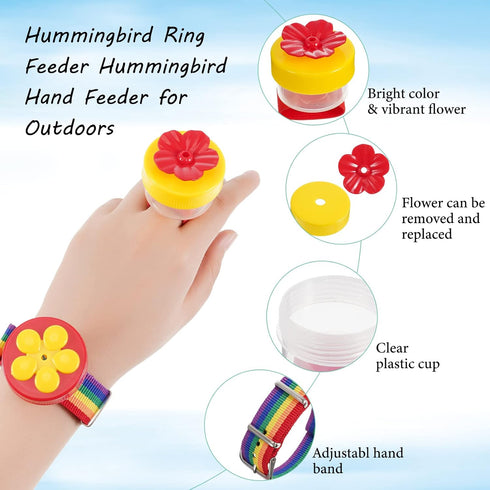8 Pieces Handheld Hummingbird Feeders for Outdoors, Hummingbird Feeders with Suction Cups Hummingbird Hand Feeder Hummingbird Ring Feeder Mini Han...