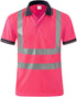 Safety Polo Shirt High Visibility - Reflective Shirt Short Sleeve ANSI Standards Construction Work Wear for Men and Women (Pink, 2XL)...