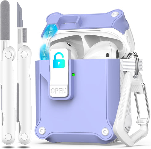 R-fun Compatible with AirPods 2nd Generation 2019,1st Gen 2016 Charging Case Cover, Full Drop Protection Auto Pop-Up Lid Compatible with Airpods C...