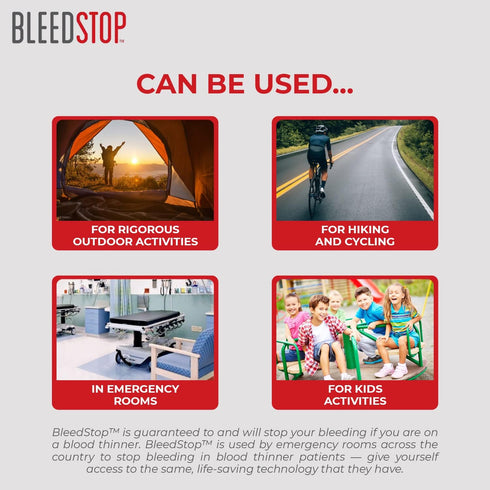 BleedStop™ First Aid Powder Strip for Blood Clotting, Trauma Kit, Blood Thinner Patients, Camping Safety, and Survival Equipment for Moderate to S...