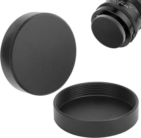 2Pcs Camera Lens Cap,Camera Lens Rear Cover, Aluminum Alloy Cap Protect Lens from Dust, Moisture, for M42 Lens Mount...