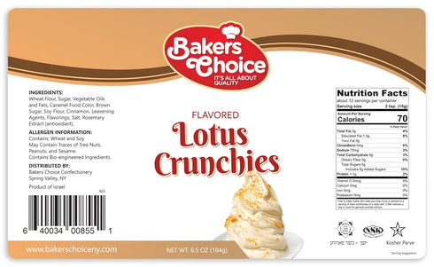 Baker's Choice Lotus Crunch Topping - Lotus Flavored Crunchy Sprinkles for Ice Cream Sundae Toppings - 6.5 Oz. - Dairy Free, Kosher - Baker’s Choi...