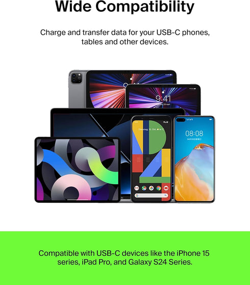 Belkin BoostCharge USB-C Cable (6.6ft/2M), USB-C to USB-A Cable, USB Type-C Cable for iPhone 15 Series, Samsung Galaxy S24, S23, Note20, Pixel 8, ...