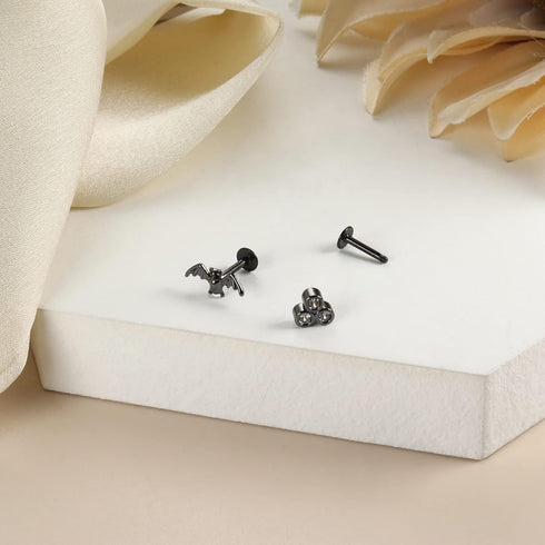 Tragus Piercing Jewelry for Women Men 16G 6MM 8MM Helix Cartilage Conch Earring Stud Stainless Steel Internally Threaded Medusa Lip Monroe Ring La...