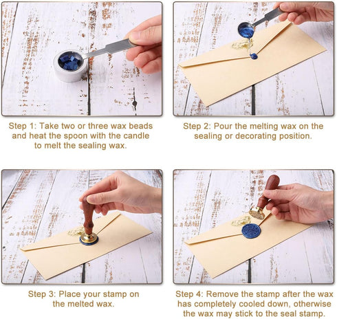 Yoption Brass Head & Rosewood Handle Wax Seal Stamp, Leaf, Pen Form, for Art & Craft Decoration...