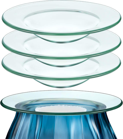 Patelai Replacement Oil Warmer Dish Round Glass Dish Wax Melt Candle Warmer Bowl Plate Lid Tray for Aroma Therapy Lamp Electric Lamps Oil and Tart...
