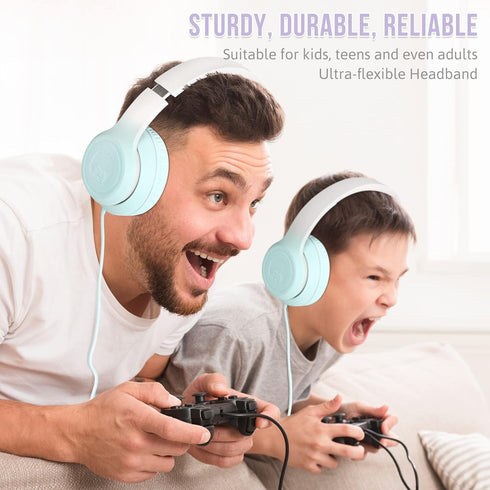 rockpapa L22 Wired Headphones for Kids Girls Boys Women with Microphone, Foldable Stereo 3.5mm Corded Headphones for School Classroom Chromebooks ...