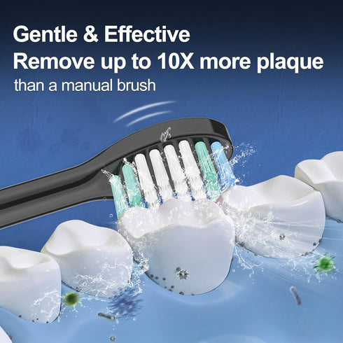 Replacement Toothbrush Heads Compatible with AquaSonic Black Series, Vibe Series, Black Series Pro,and for Duo Series Pro Electric Toothbrush Blac...