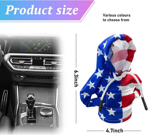 Car Gear Shift Cover, Fashionable and Funny Car Gear Shift Hoodies Cover, Winter Warm Gear Shift Knob Cover Sweater Shirt (Flag Left & Right)...