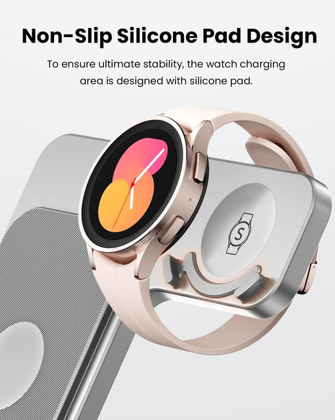Wireless Charger for Samsung Charging Station: GEEKERA 3 in 1 Foldable Phone Charger Stand for Galaxy Watch6/5 Pro/4/3/Active, S24 Ultra/S24 Plus/...