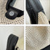Hand-woven Straw Shoulder Bag Boho Black Leather Top Handle Tote Retro Summer Beach Bag Holiday Travel Handbag...