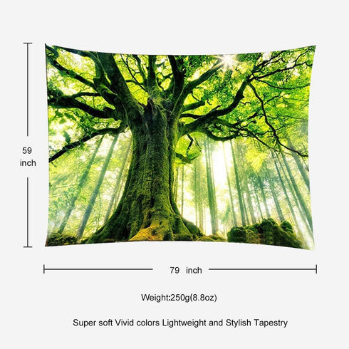 ENJOHOS Green Nature Tree Tapestry Home Decor Extra Large Wall Hanging Tapestry Enchanted Forest Backdrop for Bedroom Living Room Indoor Outdoor D...