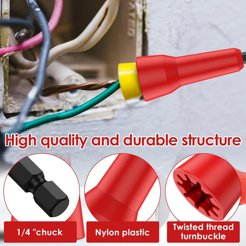 2Pcs Wire Nut Twister, Wire Twister Tool with 1/4inch Chuck, Wire Nut Driver Multifunctional Wire Twister Spinner Connector Socket Electrician Too...