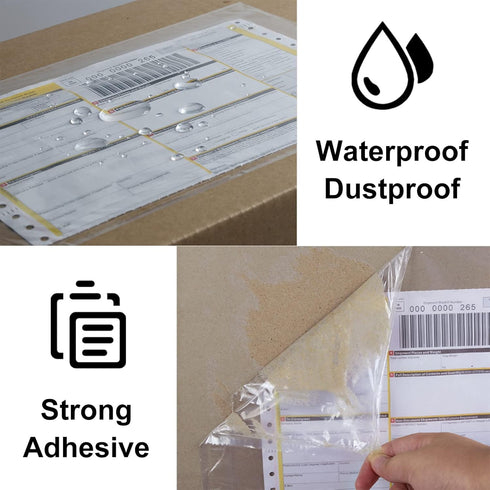 7.5 inch X 5.5 inch Clear Self-adhesive Top Loading Packing List Pouches, Shipping Label Envelopes, Mailing Pouches For Shipping Clear, 50pcs, Whi...