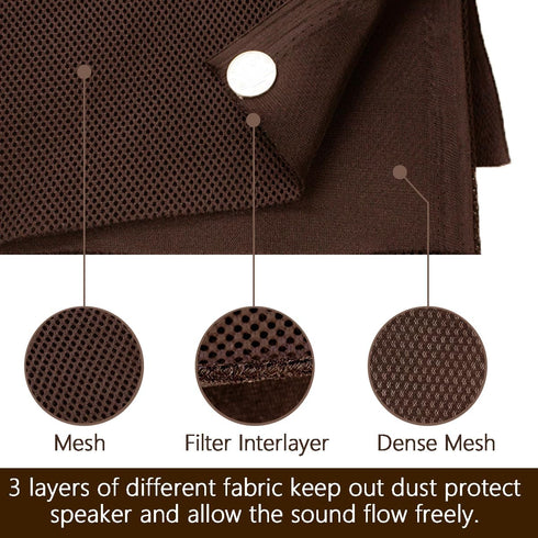 Speaker Grill Cloth Stereo Mesh Fabric for Speaker Repair, Brown - 55 x 20 in / 140 x 50 cm...