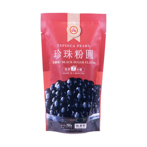 WuFuYuan Boba Tapioca Pearls, Black Sugar Flavor, Ready to Cook in 5 Minutes or Microwave in 3 Minutes, 8.8 oz. (Single Pack)...