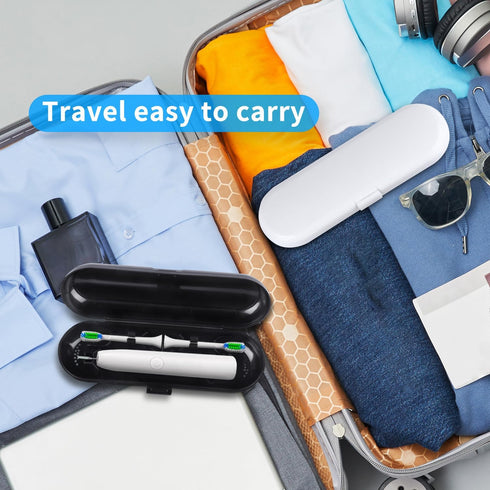 Fowecelt 2 Pack Electric Toothbrush Travel Case for Oral-B Pro and Other Electric Toothbrush, Portable Travel Toothbrush Holder (Black & White)...