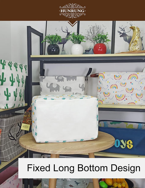 HUNRUNG Rectangle Storage Basket Cute Canvas Organizer Bin for Pet/Children Toys, Books, Clothes Perfect for Rooms/Playroom(Rectangle Pineapple)...