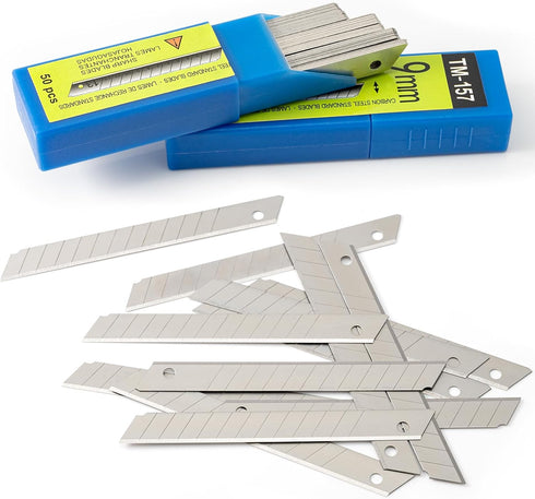 Gomake 100PCS 9mm Box Cutter Knife Replacement Blades 60 Degree Carbon Steel 9mm Snap Off Blades,Fits Most Retractable Knives...