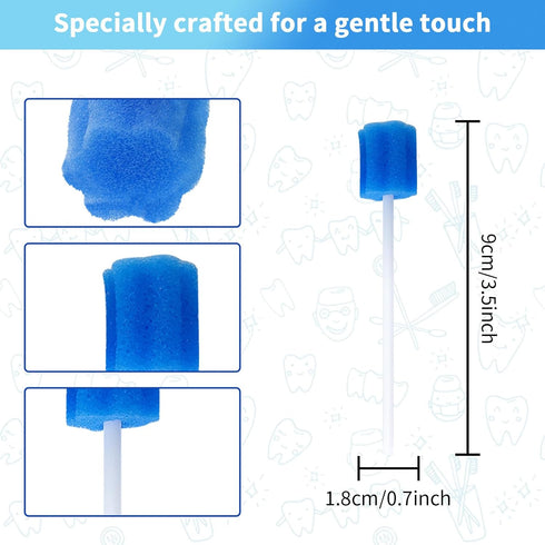 50 Pieces Disposable Oral Swabs Bulk Mouth Sponge Stick Swabsticks Unflavored for Elderly Kids Adults Mouth & Gum Cleaning...