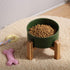 Petygooing Rust Green Elevated/Raised Ceramic Dog Bowl for Small Breeds, Dog Food Water Dish with Stand,Pet Feeding Bowl with Anti Slip Rubber for...