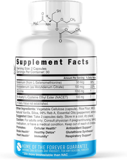 GlyNAC-ET NAC Supplement N-Acetyl Cysteine Ethyl Ester - 20x More Bioavailable Than GlyNAC - Glycine & N-acetylcysteine Ethyl Ester Anti Aging Sup...