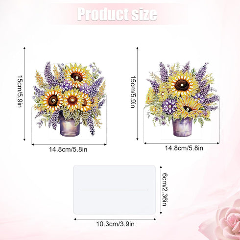 Tontut 2 Pcs Diamond art Painting Desktop Jewelry Kits, DIY Sunflower Special Shape Diamond Art Desktop Decorations for Home Office Desktop Decora...