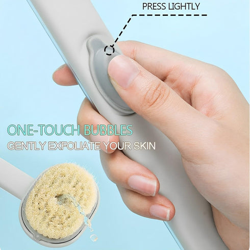 2 Pack Back Scrubber for Shower, Long Handle Bath Massage Cleaning Brush, Family Essentials Long Handle Back Shower Bath Soap Dispenser Massage Cl...