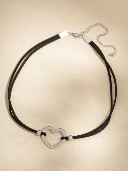 Sacina Black Heart Choker Necklace, Heart Necklace for Women, Black Choker, Boho Choker, Gothic Necklace, Valentine Gift, Christmas Jewelry Gift F...
