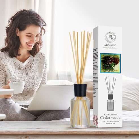 Cedarwood Reed Diffuser 3.4 Fl Oz - Scented Reed Diffuser - Diffuser Gift Set - Best for Aromatherapy - Home - Room Air Fresheners - Cedarwood Ess...