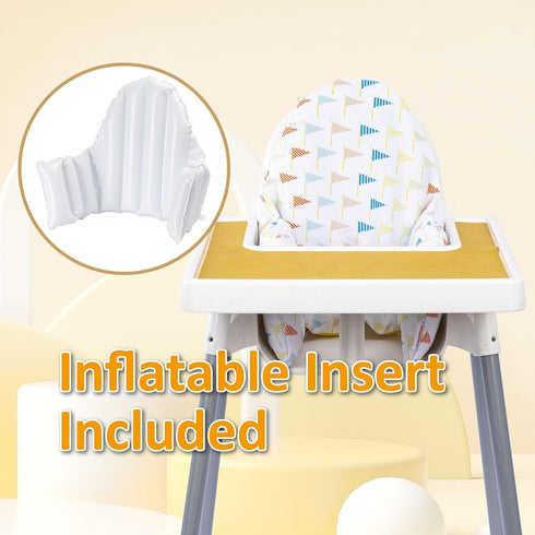 Inflatable Supporting Cushion for IKEA Antilop High Chair, Baby High Chair Cushion, Polyester Fabric Cover with Inflatable Cushion Insert (Flags)...