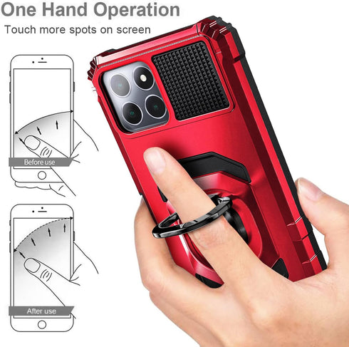 NZND Compatible with Boost Mobile Celero 5G Plus Case 2023 7.0" (Plus Version Only) with Tempered Glass Screen Protector, Full-Body Protective [Mi...