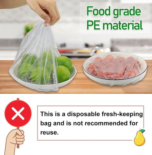 Fresh Keeping Bags 200pcs with Elastic Disposable Shrinkable Food Storage Covers for Kitchen Bowl/Plates...