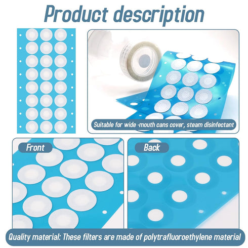 Synthetic Filter Paper Stickers 168 Pcs 20 mm 0.25 µm Filter Disc Mushroom Applied Under Wide Mouth Jar Lid for Mushroom Cultivation...