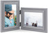 Vertical Horizontal, Art Double 4x6 Grey Wood Foldable Picture Frame - Opening 3.5x5.5 - for 4 by 6 Portrait and Landscape View...