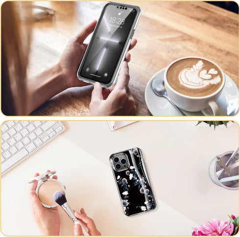 Esdot for iPhone 13 Pro Max Case with Built-in Screen Protector,Military Grade Cover with Fashion Designs for Women Girls,Protective Phone Case 6....