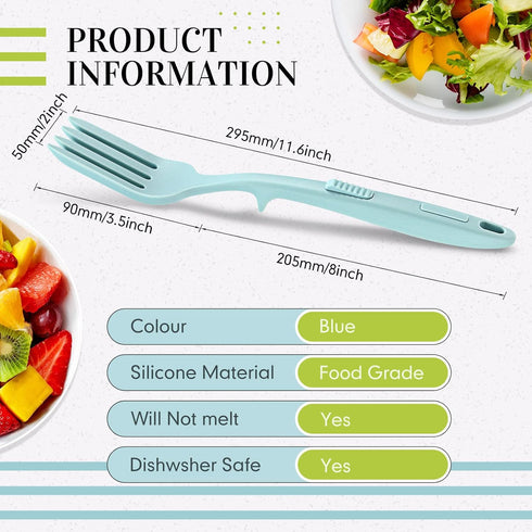 10 in 1 Silicone Flexible Fork 11 Inch Cooking Tools and Utensils Heat Resistant Cooking Fork Dishwasher, Mixes Ingredients, Mashes Food, Whisks E...