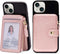 M-Plateau Foldable Phone Wallet?iPhone Card Holder Stick On with Flexible Zipper Coin Purse Multifunctional Kickstand Design, Fits 6.1 and Above L...