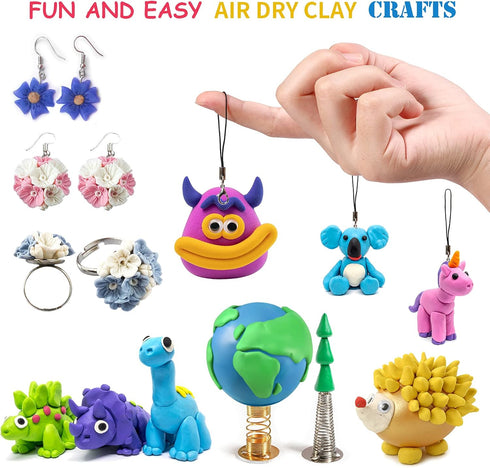 Air Dry Clay, 24 Colors Modeling Clay Kit with 3 Sculpting Tools, Magic Foam Clay for Kids and Adults, DIY Molding Clay Gift for Boys and Girls...