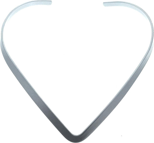 New Shiny Silver 6mm Wide V Shaped Choker Collar Necklace Wire (CV3), Silver, 16" to 18"...