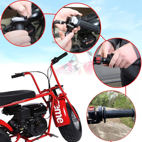 Throttle Cable and Throttle Handle For 7/8" 50 90 110 CC 150cc 250cc Mini Bike ATV Quad Compatible with Coleman Powersports 196cc CT200U CT200U-EX...