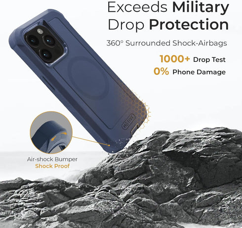 MOTIVE for iPhone 15 Pro Max Case with Belt Clip, Magnetic Case Magsafe Compatible, Heavy Duty and Quad Layer Military Grade Protection Case Holst...