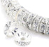 100Pcs Rondelle Spacer Beads 8mm Silver Plated Round Crystal Charms Czech Rhinestone Spacer Loose Beads for Jewelry Making Supplies Bracelet Neckl...