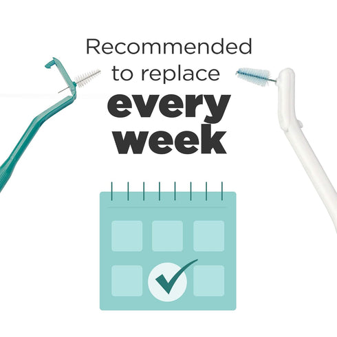 GUM Proxabrush Permanent Handle Refills - Compatible with Go-Betweens Interdental Brushes - Floss Picks for Teeth, Braces, and Implants (6pk)...
