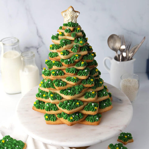 KAISHANE 10pcs 3D Christmas Tree Cookie Cutter Set-Star Cookie Cutters XMAS Decoration fondant donut Cookie cutters kit for Christmas Tree gift co...